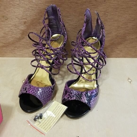 Qupid Snakeskin heels sz 10 - Picture 7 of 10